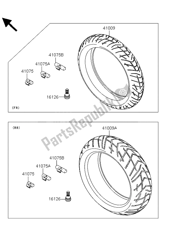 All parts for the Tires of the Kawasaki Versys 1000 2013