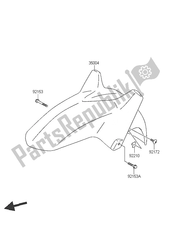 Todas las partes para Guardabarros Delantero de Kawasaki KLV 1000 2005