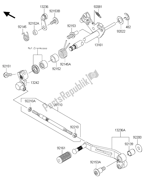 Todas las partes para Mecanismo De Cambio De Marcha de Kawasaki Z 800 2015