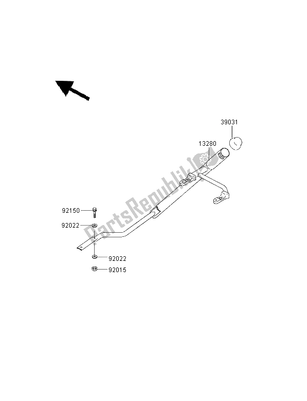 All parts for the Optional Parts (shovel Holder) of the Kawasaki KVF 400 4X4 2000