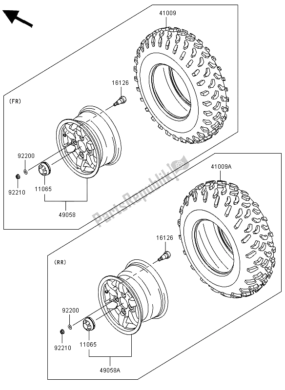 Todas las partes para Llantas de Kawasaki KVF 750 4X4 2012