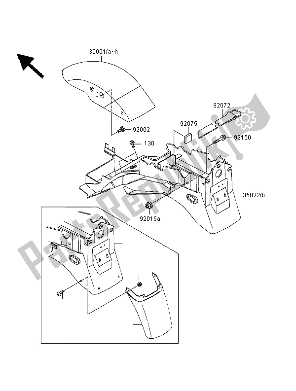 Tutte le parti per il Parabordi del Kawasaki ER 500 2000