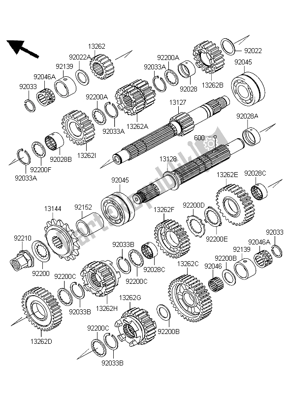 Wszystkie części do Przenoszenie Kawasaki Z 750 2004