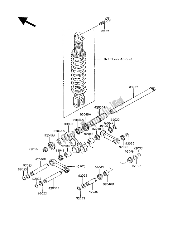 All parts for the Suspension of the Kawasaki KLR 600 1994