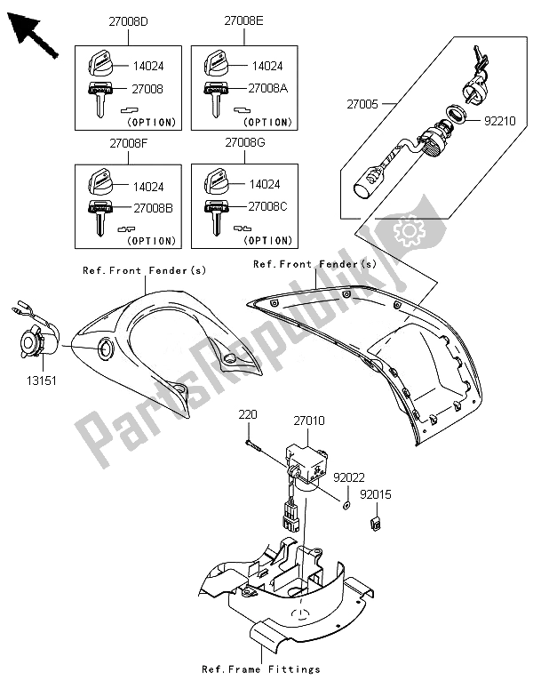 Tutte le parti per il Interruttore Di Accensione del Kawasaki Brute Force 650 4X4I 2014