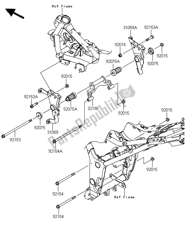 Todas las partes para Montaje Del Motor de Kawasaki Ninja 300 ABS 2014