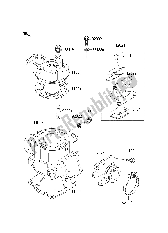 Todas las partes para Culata Y Cilindro de Kawasaki KX 80 SW LW 1997