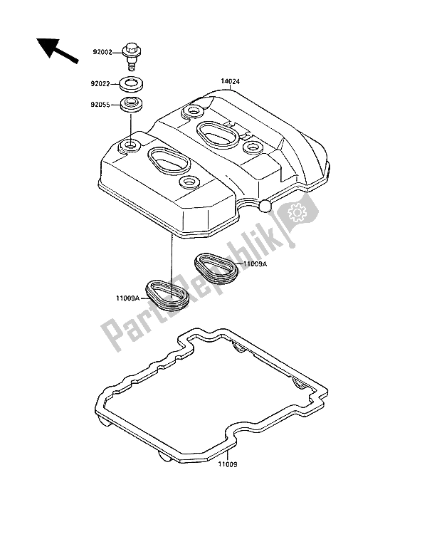 Tutte le parti per il Coperchio Della Testata del Kawasaki EL 250 1989