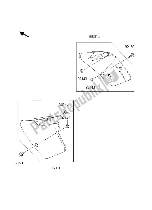 Todas las partes para Cubiertas Laterales de Kawasaki KX 250 1998