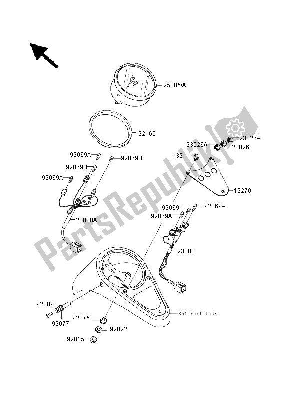 All parts for the Meter of the Kawasaki VN 1500 Classic 1998