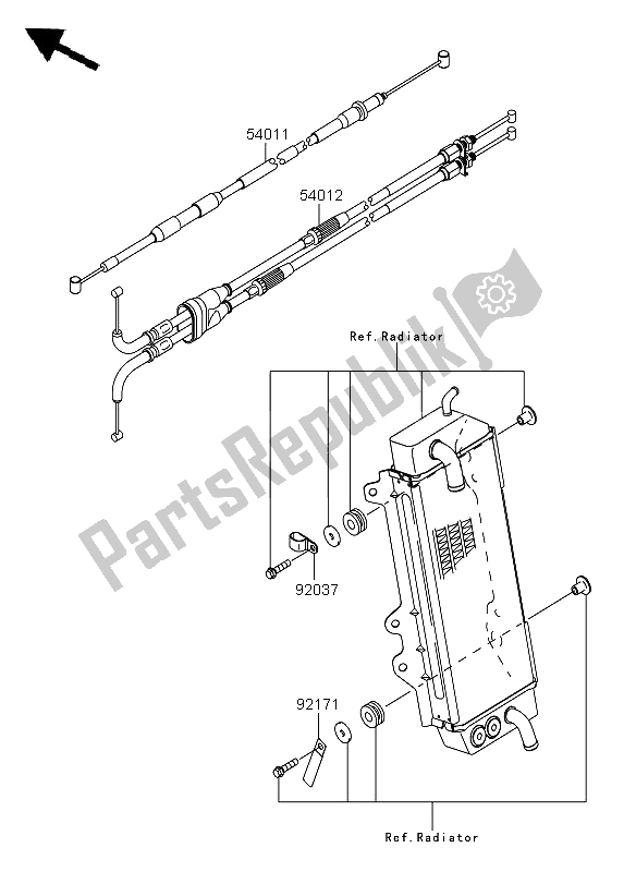 All parts for the Cables of the Kawasaki KX 250F 2011