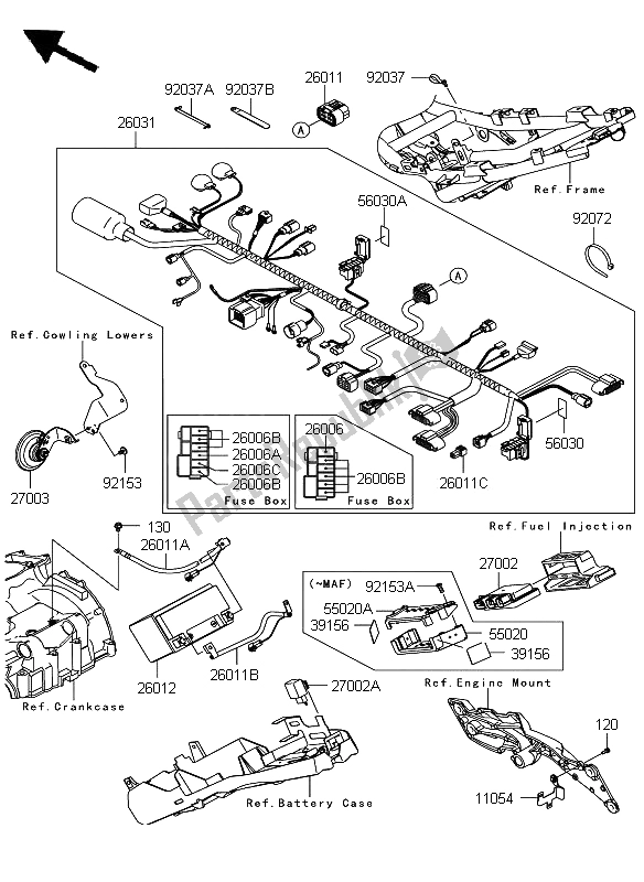 All parts for the Chassis Electrical Equipment of the Kawasaki Z 750 ABS 2008