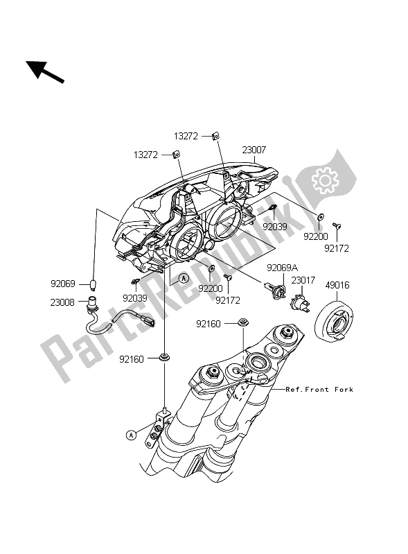 Toutes les pièces pour le Phare du Kawasaki Z 1000 2011