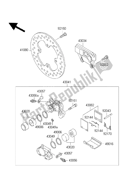 Todas as partes de Freio Traseiro do Kawasaki Ninja ZX 12R 1200 2001