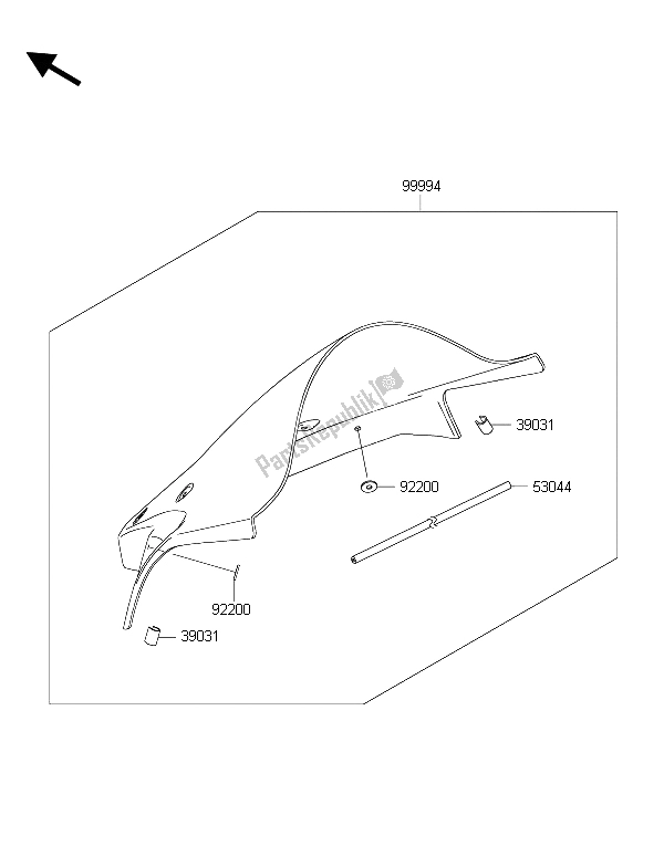 All parts for the Accessory (windshield) of the Kawasaki Ninja ZX 10R 1000 2015