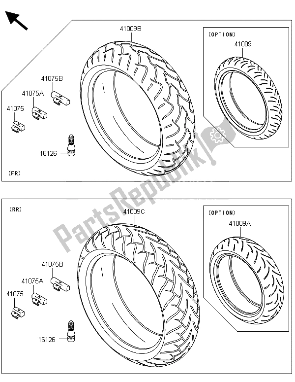 All parts for the Tires of the Kawasaki Z 1000 ABS 2013