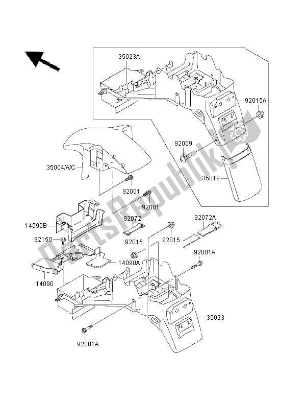 Tutte le parti per il Parabordi del Kawasaki Ninja ZX 6R 600 1997