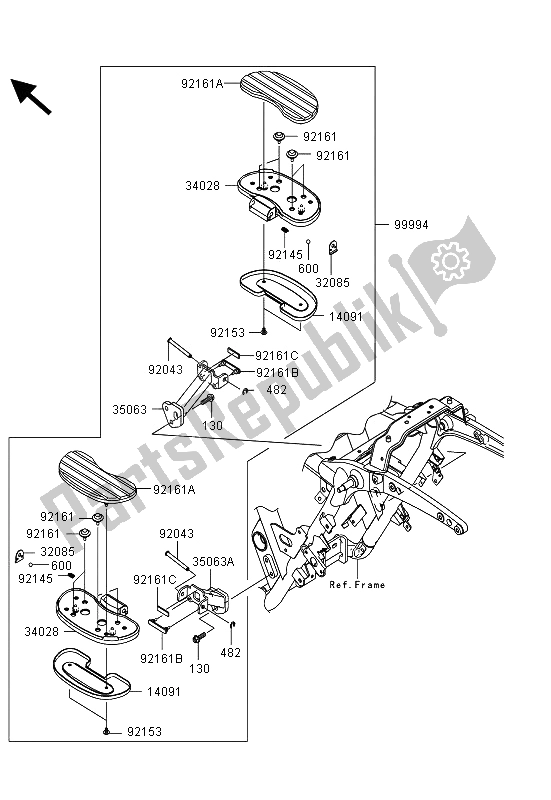 Tutte le parti per il Accessorio (pass. Floorbord) del Kawasaki VN 1700 Voyager Custom ABS 2013