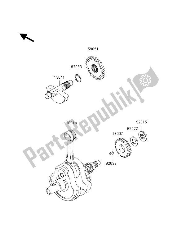 Tutte le parti per il Albero A Gomiti del Kawasaki KLX 250R 1996