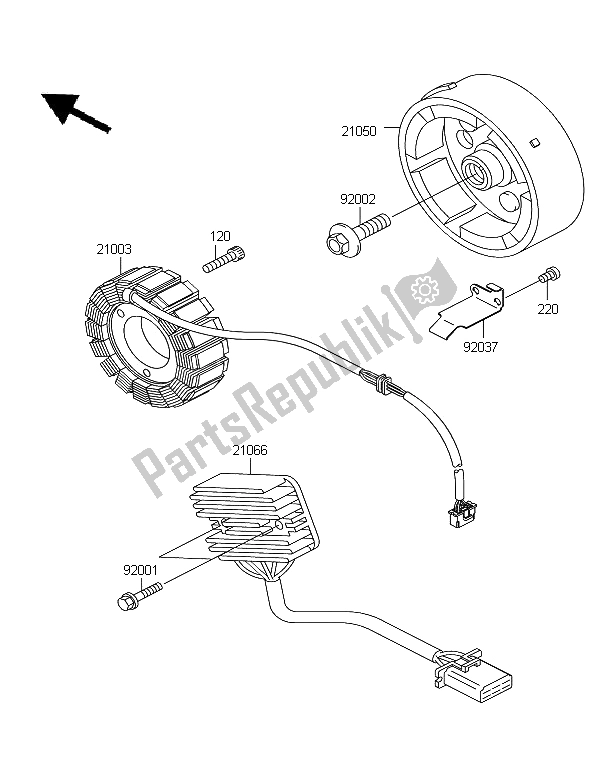 Tutte le parti per il Generatore del Kawasaki KLE 500 2006