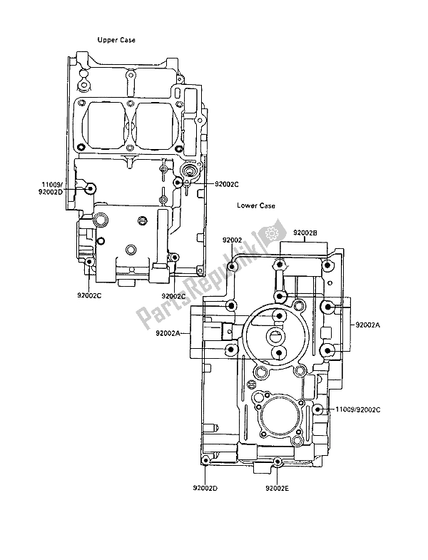 Alle onderdelen voor de Carter Bout Patroon van de Kawasaki EL 250 1988