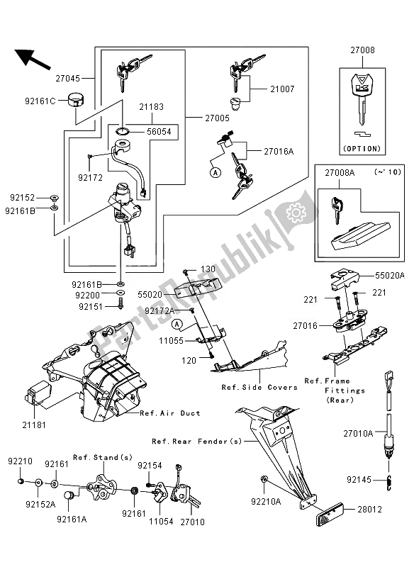 Tutte le parti per il Interruttore Di Accensione del Kawasaki Ninja ZX 6R 600 2010