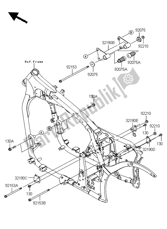 All parts for the Engine Mount of the Kawasaki VN 900 Custom 2010