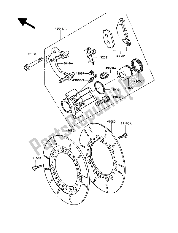 Todas las partes para Freno Frontal de Kawasaki GT 550 1994