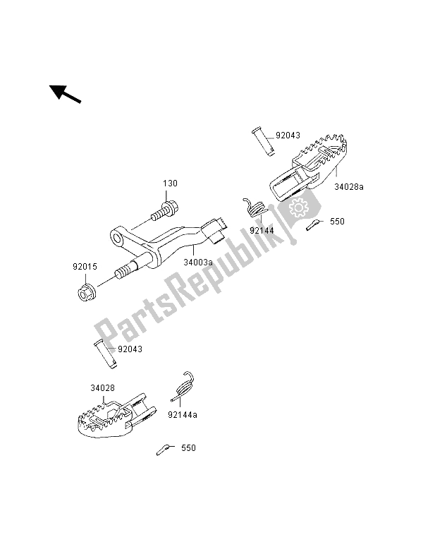 Tutte le parti per il Poggiapiedi del Kawasaki KLX 250R 1996