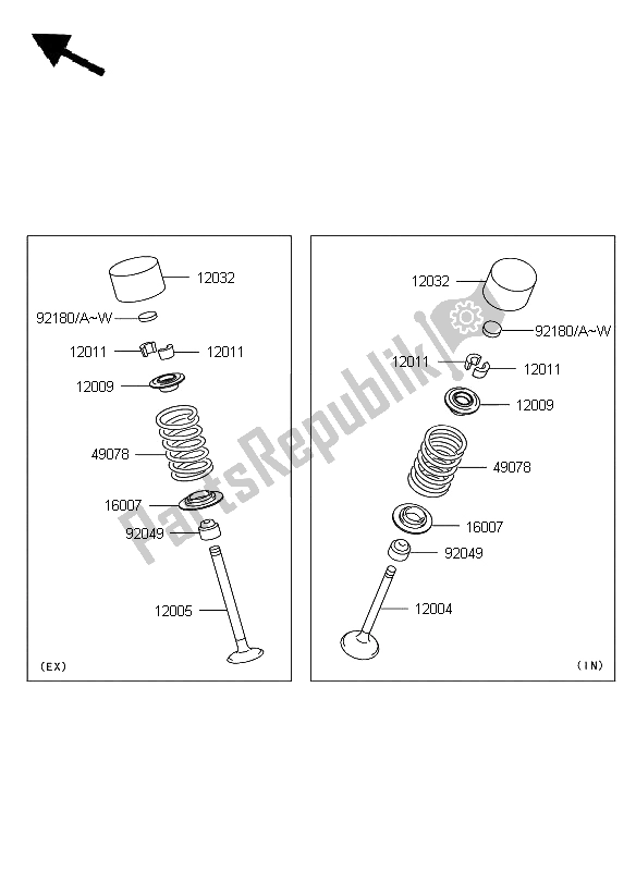 Wszystkie części do Zawór Kawasaki Z 750 ABS 2008