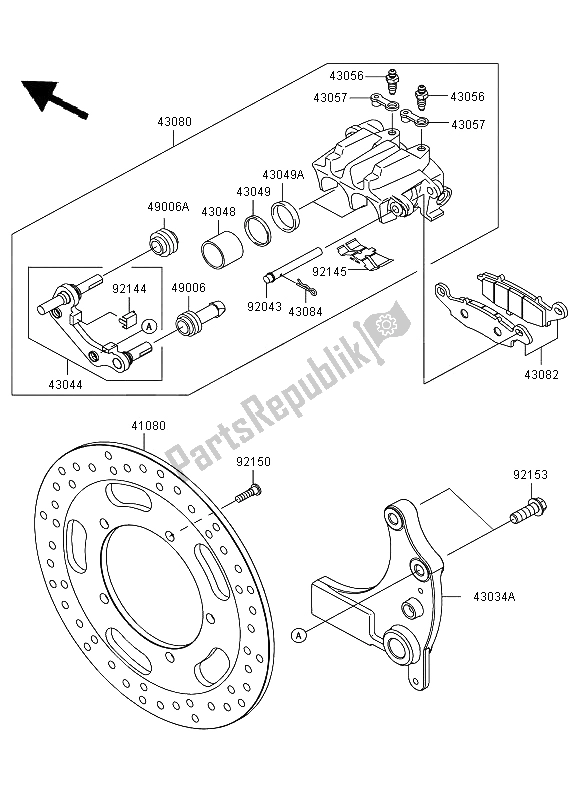 All parts for the Rear Brake of the Kawasaki VN 1700 Voyager ABS 2009