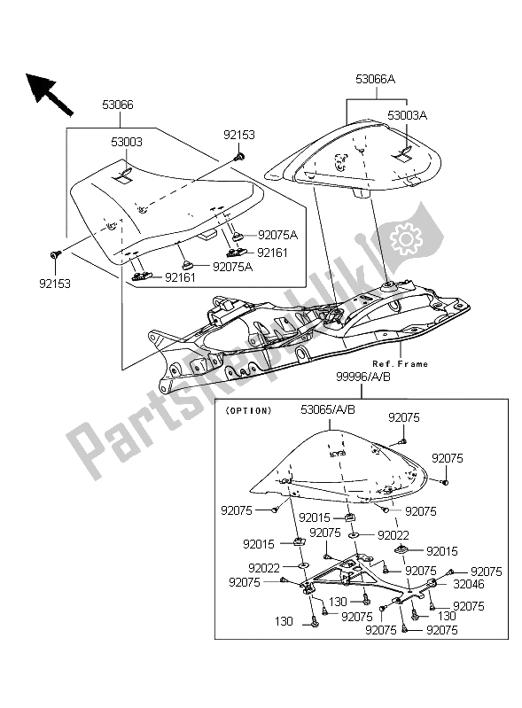 Toutes les pièces pour le Siège du Kawasaki Ninja ZX 10R 1000 2006