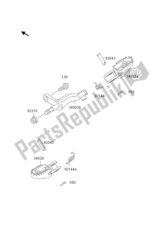 Todas as partes de Apoios Para Os Pés do Kawasaki KLX 300R 1997