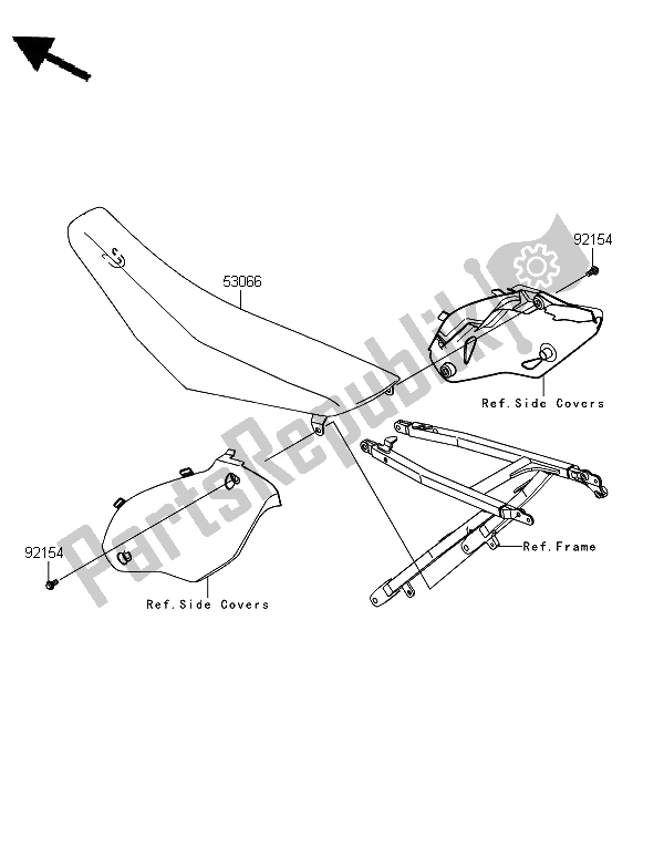 Tutte le parti per il Posto A Sedere del Kawasaki KX 450F 2012