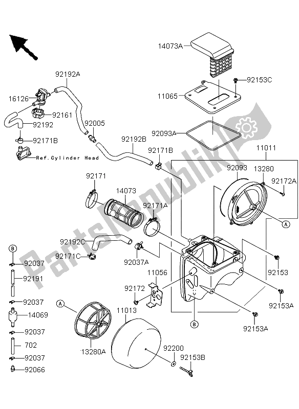 Tutte le parti per il Filtro Dell'aria del Kawasaki KLX 250 2011