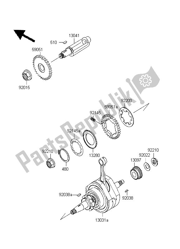 Tutte le parti per il Albero A Gomiti del Kawasaki Eliminator 125 1999