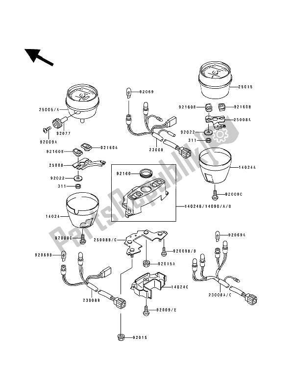 All parts for the Meter(s) of the Kawasaki Zephyr 550 1991