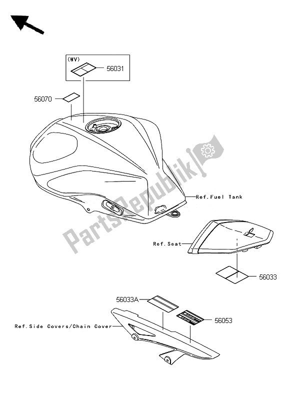 Toutes les pièces pour le Étiquettes du Kawasaki Z 750 ABS 2007