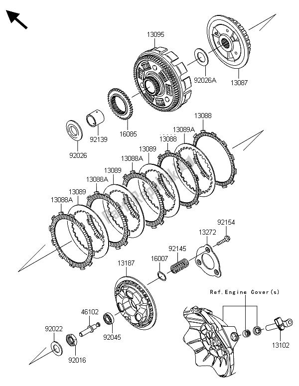 Toutes les pièces pour le Embrayage du Kawasaki Ninja 300 2013