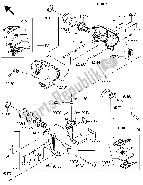 Tutte le parti per il Filtro Dell'aria del Kawasaki W 800 2013