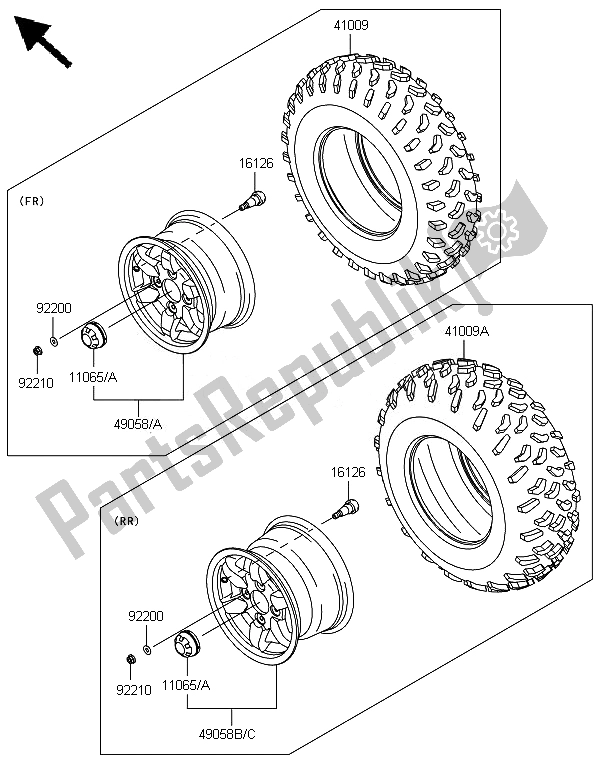 Todas las partes para Llantas de Kawasaki Brute Force 750 4X4I Epsgef 2014