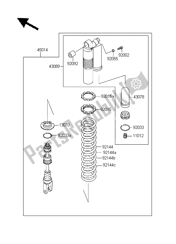 Tutte le parti per il Ammortizzatore del Kawasaki KDX 200 1996