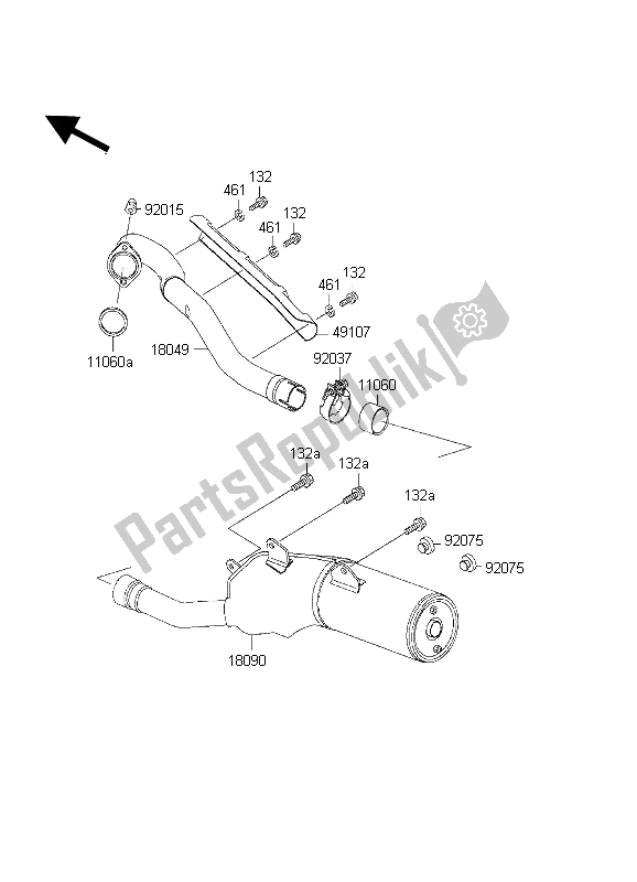 Tutte le parti per il Silenziatore del Kawasaki KLX 300R 1998