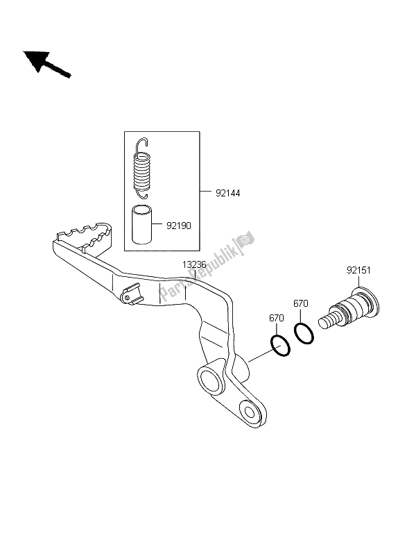 Tutte le parti per il Pedale Del Freno del Kawasaki KX 65 2006