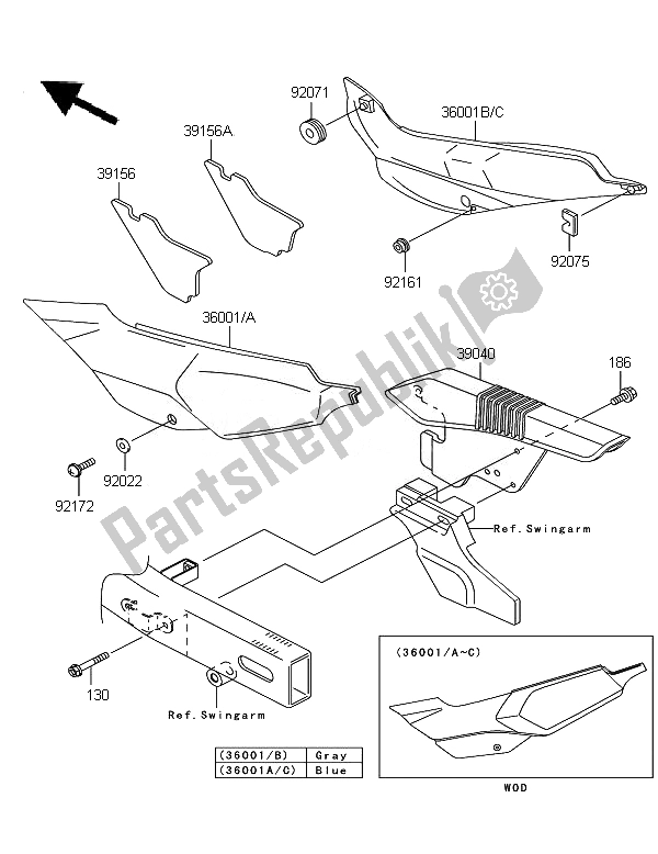 All parts for the Side Covers & Chain Cover of the Kawasaki KLE 500 2007