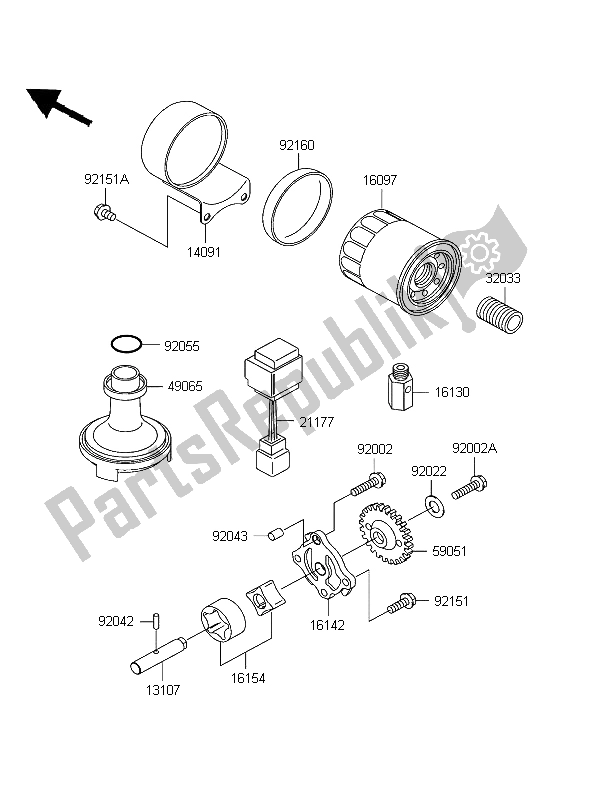 Toutes les pièces pour le La Pompe à Huile du Kawasaki W 650 2004