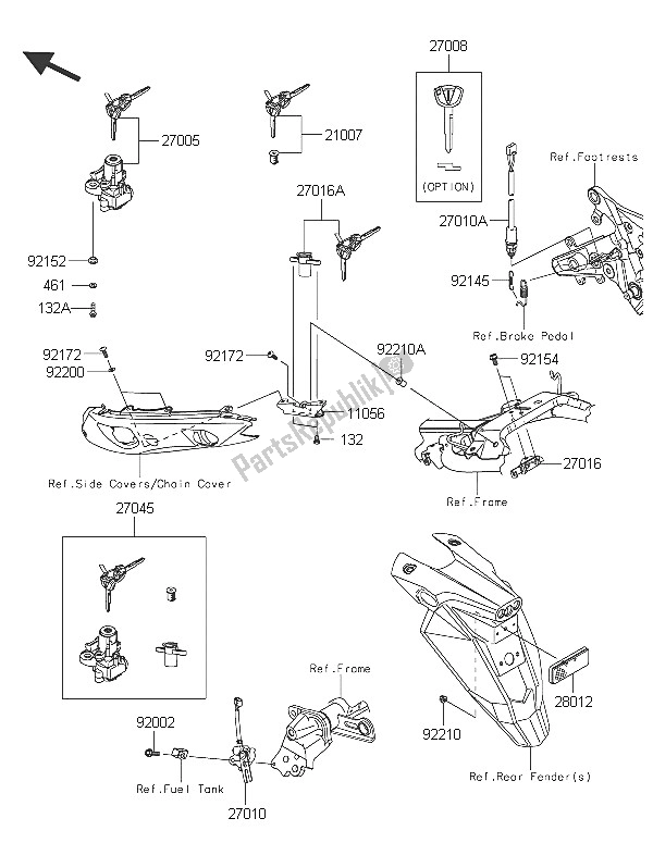 Todas las partes para Switch De Ignición de Kawasaki ER 6N 650 2016