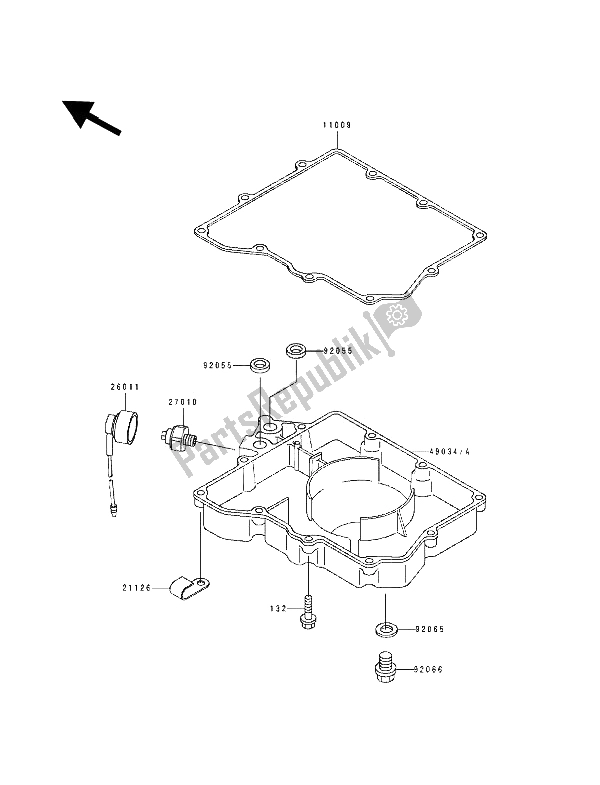 All parts for the Oil Pan of the Kawasaki ZXR 400 1993