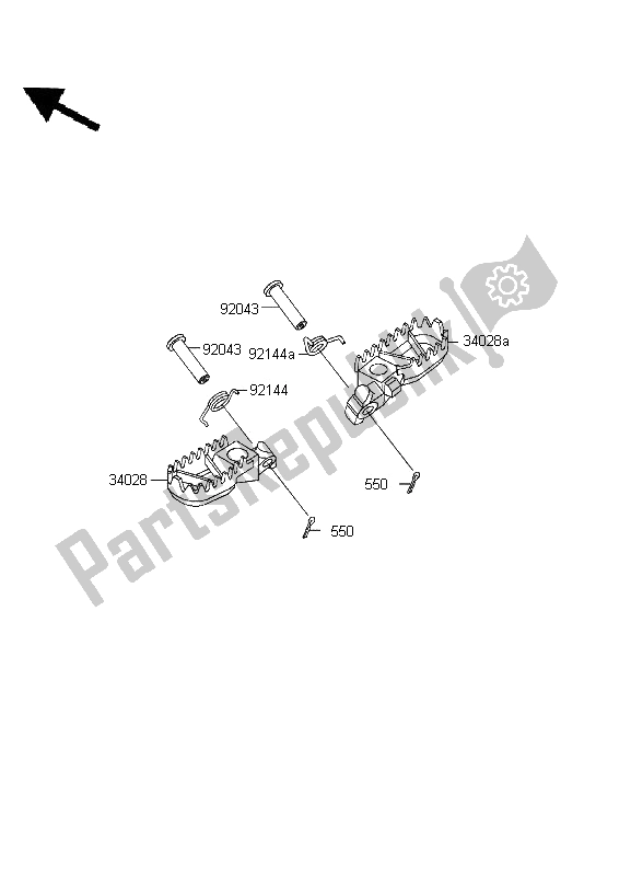 Tutte le parti per il Poggiapiedi del Kawasaki KDX 200 1995