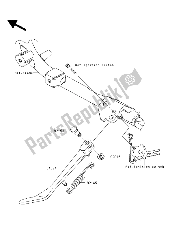 All parts for the Stand of the Kawasaki VN 900 Classic 2009